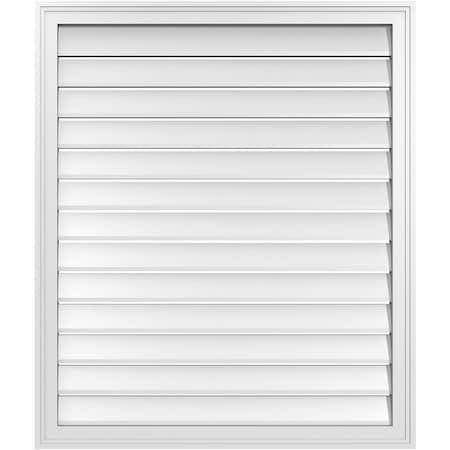 Ekena Millwork Vertical Surface Mount PVC Gable Vent: Functional, w/ 2"W x 1-1/2"P Brickmould Frame, 34"W x 40"H GVPVE34X4002SF